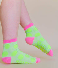Women’s Spring Novelty Cotton Neon Yellow Dot Ankle Socks