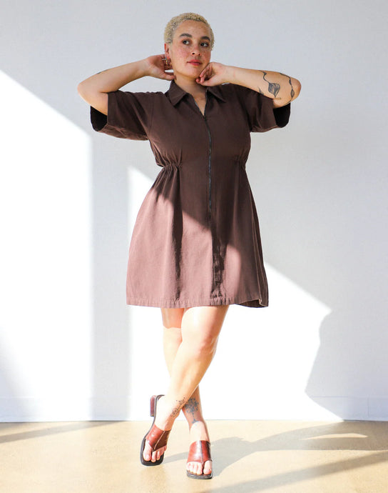 Utility Dress in Chocolate