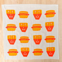 Hot dog french fry tea towel