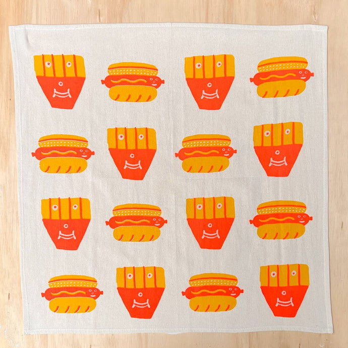 Hot dog french fry tea towel