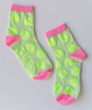 Women’s Spring Novelty Cotton Neon Yellow Dot Ankle Socks