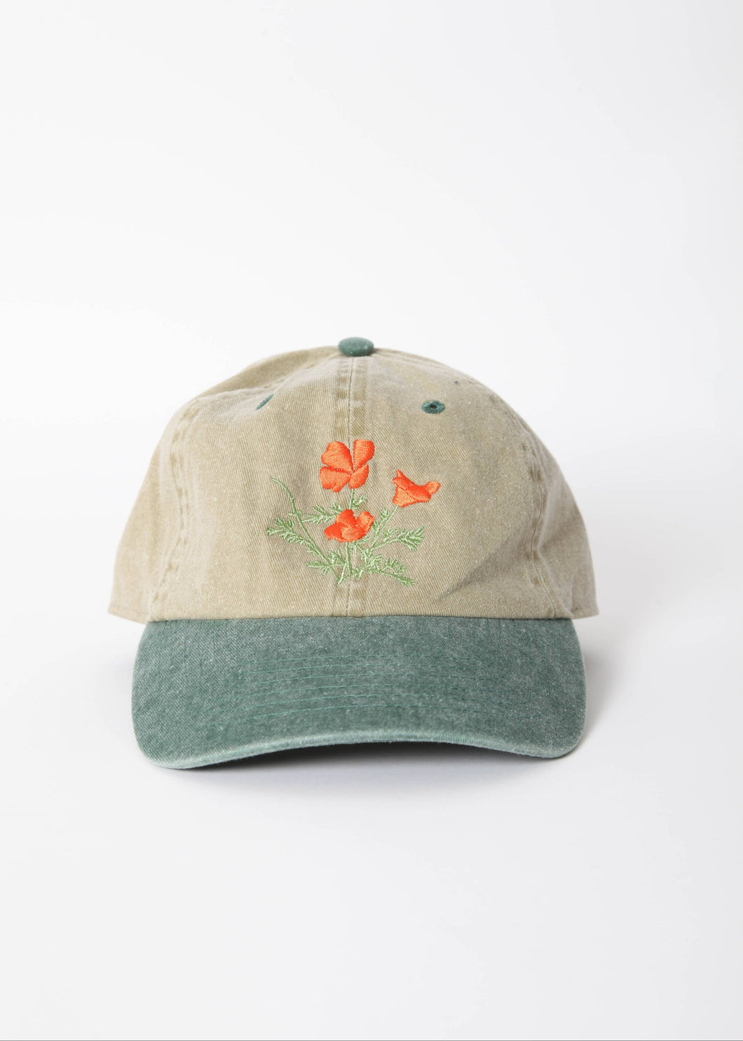 Poppy Cap - Two Tone Green