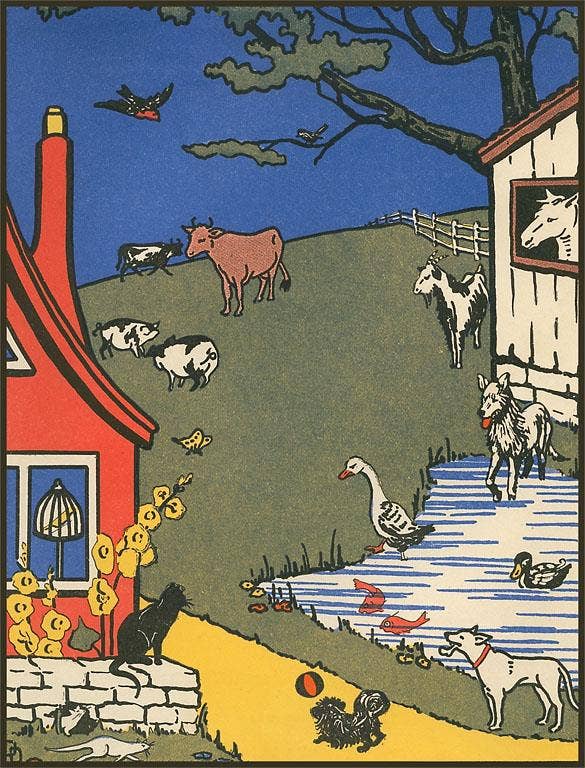 Postcard KF-556 Farm Scene