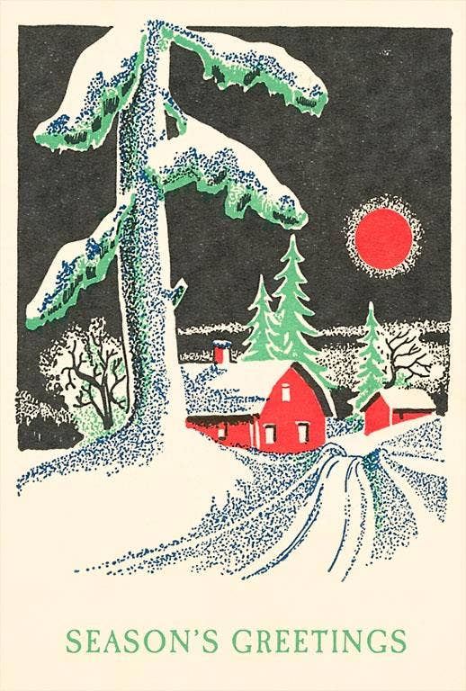 Postcard MC-617 Season's Greetings, Barn in Winter