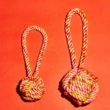 Rope Knot Toy in Neon Pink/Orange/Yellow