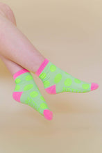 Women’s Spring Novelty Cotton Neon Yellow Dot Ankle Socks