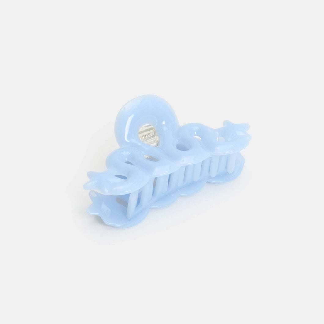 Small Star Loop Claw in Baby Blue