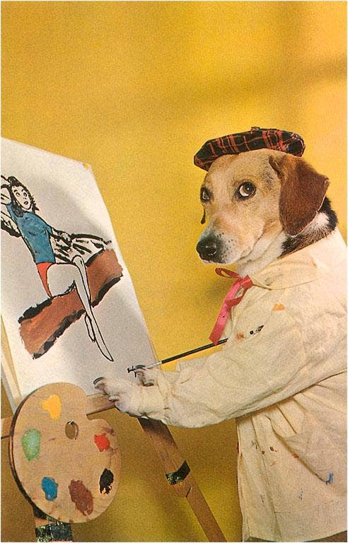 Magnet NP-196 Dog at Easel