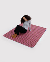 Puffy Picnic Blanket in Azalea Pink Tartan