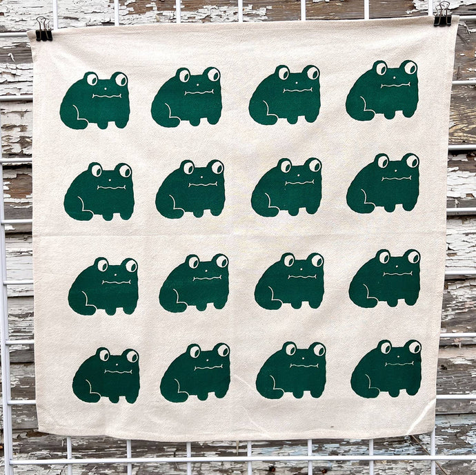 Frog tea towel