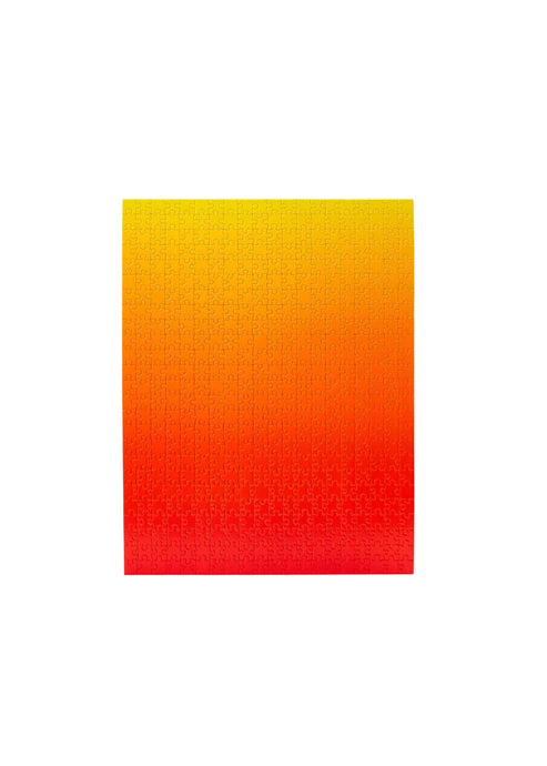 Gradient puzzle with orange to red color on a white background