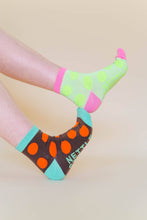 Women’s Spring Novelty Cotton Neon Yellow Dot Ankle Socks