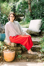 Size Inclusive Plus Size Long Sleeve Button Up Striped Linen