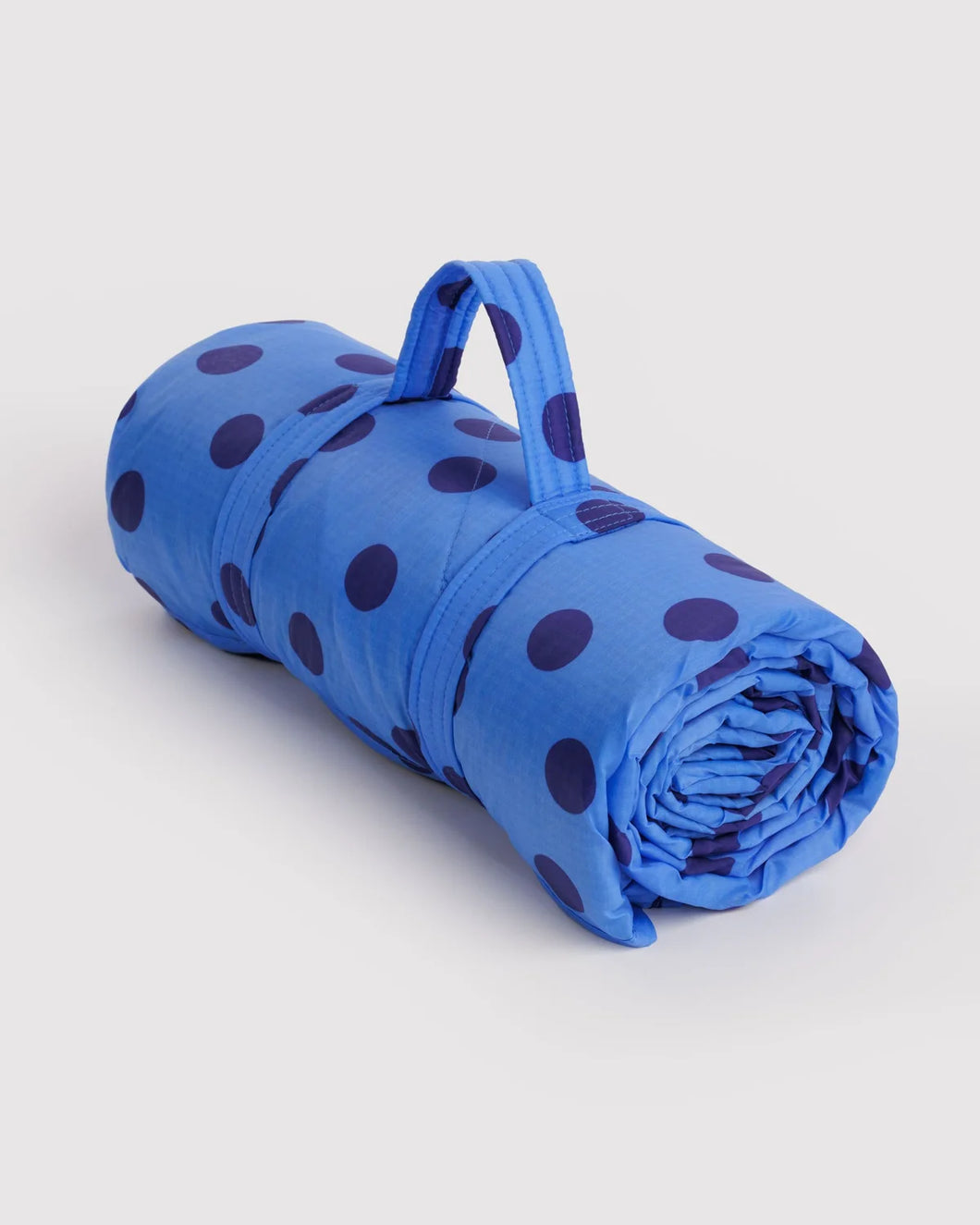 Puffy Picnic Blanket in Blue Polka Dot