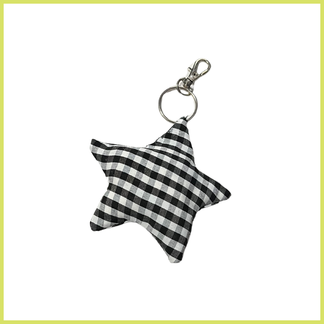Black Gingham Bag Charm