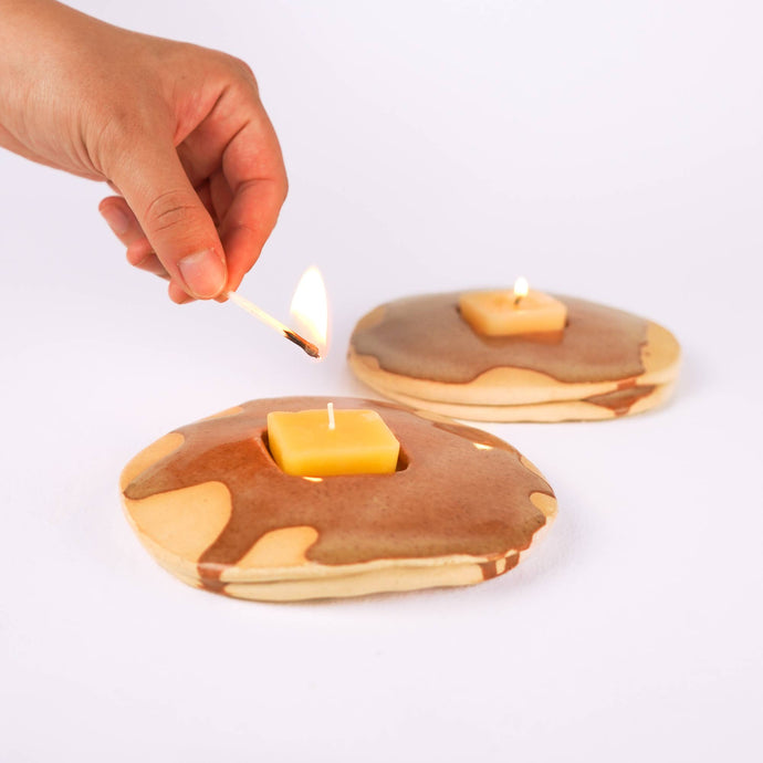 Ceramic Pancake Candle Holder