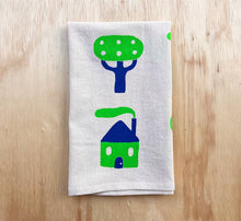 House and tree tea towel