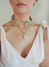 Rope Pearl Necklace, Sage Green