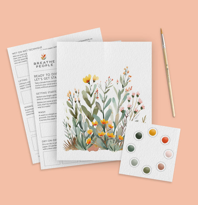 All-In-One Beginner Watercolor Paint Set - Desert Bloom