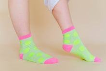 Women’s Spring Novelty Cotton Neon Yellow Dot Ankle Socks