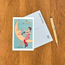 Postcard BV-124 Woman Giving Wine to Moon