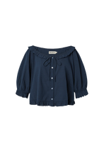 Romeo Sleep Top in Navy Eyelet