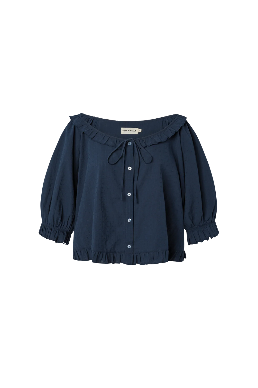 Romeo Sleep Top in Navy Eyelet
