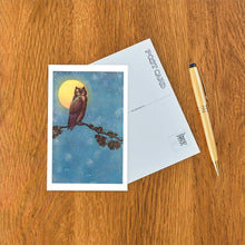 Postcard BD-95 Owl with Full Moon