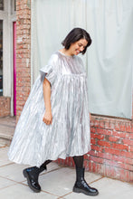 Mushroom Dress in Silver Metallic