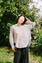 Size Inclusive Plus Size Long Sleeve Button Up Striped Linen