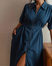 Long Utility Dress in Navy