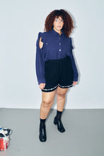 Pammy Soft Linen Shorts in Black Barbed Wire