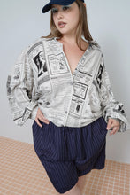 Boss Blouse in Soft Linen White Pages
