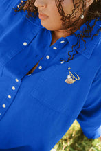 Collared Shirt in Cobalt