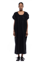Cleo Dress in Black Cotton Poplin