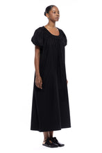 Cleo Dress in Black Cotton Poplin