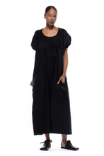 Cleo Dress in Black Cotton Poplin