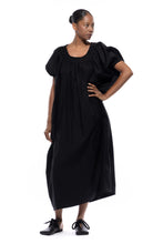 Cleo Dress in Black Cotton Poplin
