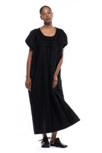 Cleo Dress in Black Cotton Poplin