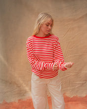 The "I Can't Believe It's Not Vintage" Crewneck in Red Stripe