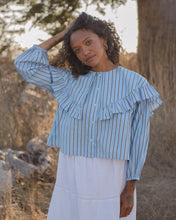 Elizabeth Blouse in Blue Pinstripe