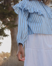 Elizabeth Blouse in Blue Pinstripe