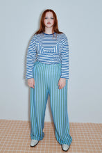 Bikini Bod Cotton Stripe Long Sleeve Tee in Blue/White