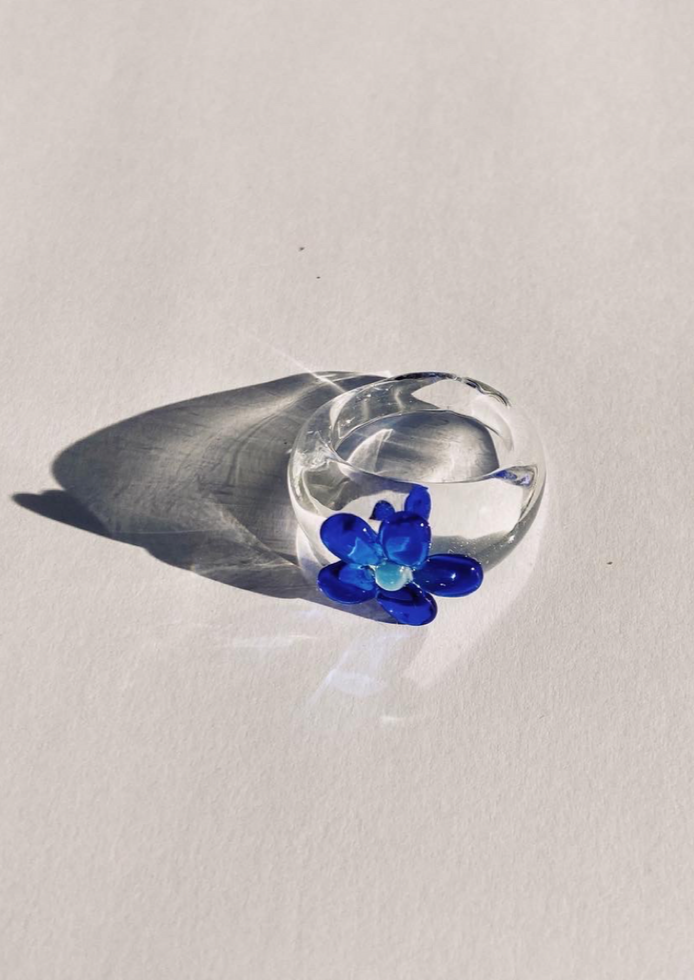 Flower Ring in Blue