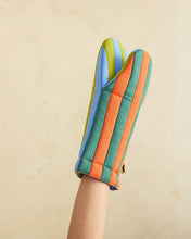 Striped Oven Mitt in Grasshopper