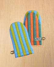 Striped Oven Mitt in Grasshopper