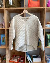 Quilted V-Neck Top in Ivory