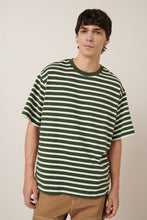 Motion Tee in Green Lily Stripe