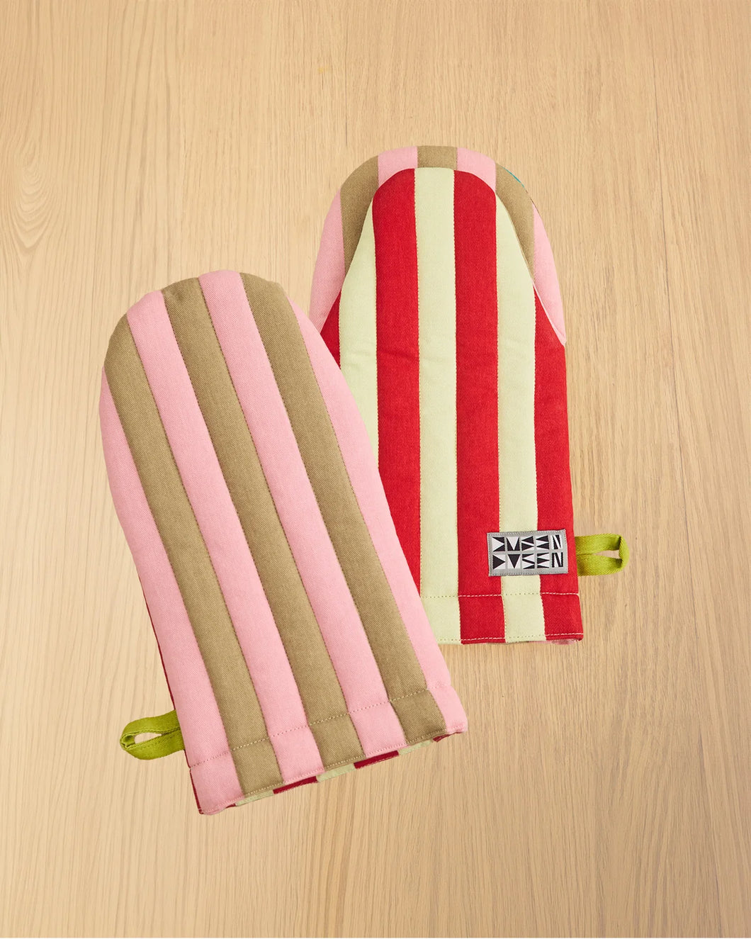 Striped Oven Mitt in Ladybug