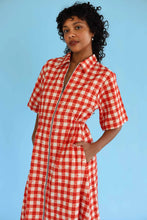 Long Utility Dress in Gingham Fishies